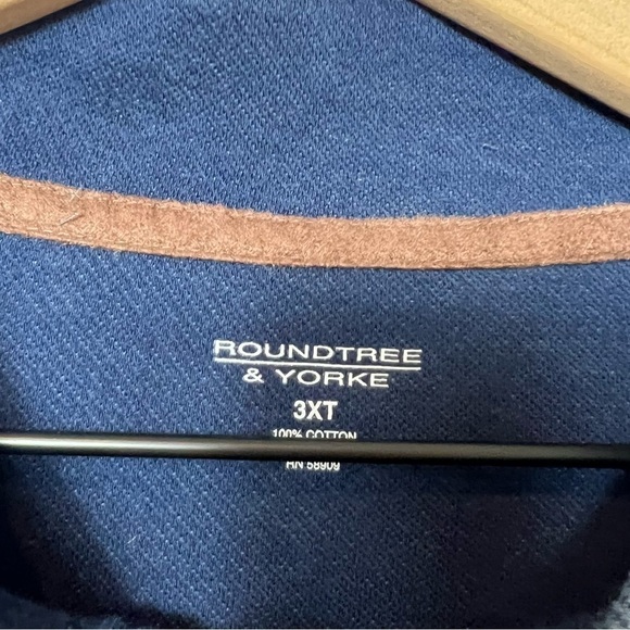 Roundtree & Yorke Blue Zip Up Men 3XT Sweater Brand New - Picture 5 of 5
